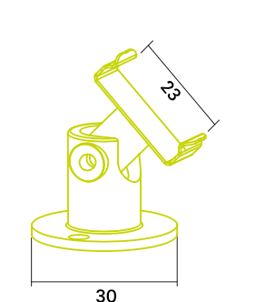 Schwenkverbinder 0-90° X56 mit Montageclip X26 für P2, P2_bk, P12, P26, P27, P28