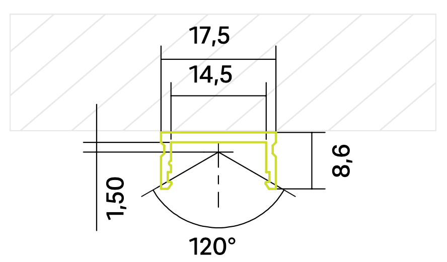 Aufbauprofil P3_bk für Lineare LED Module