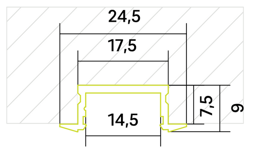 Einbauprofil P4_bk für lineare LED Module