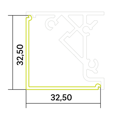 Satinierte L-Abdeckung A6 für Profil P12 (TM73%)