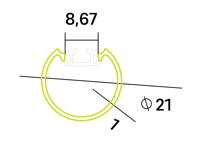 Rohr-Abdeckung A7 für Profil P14 (TM66%)