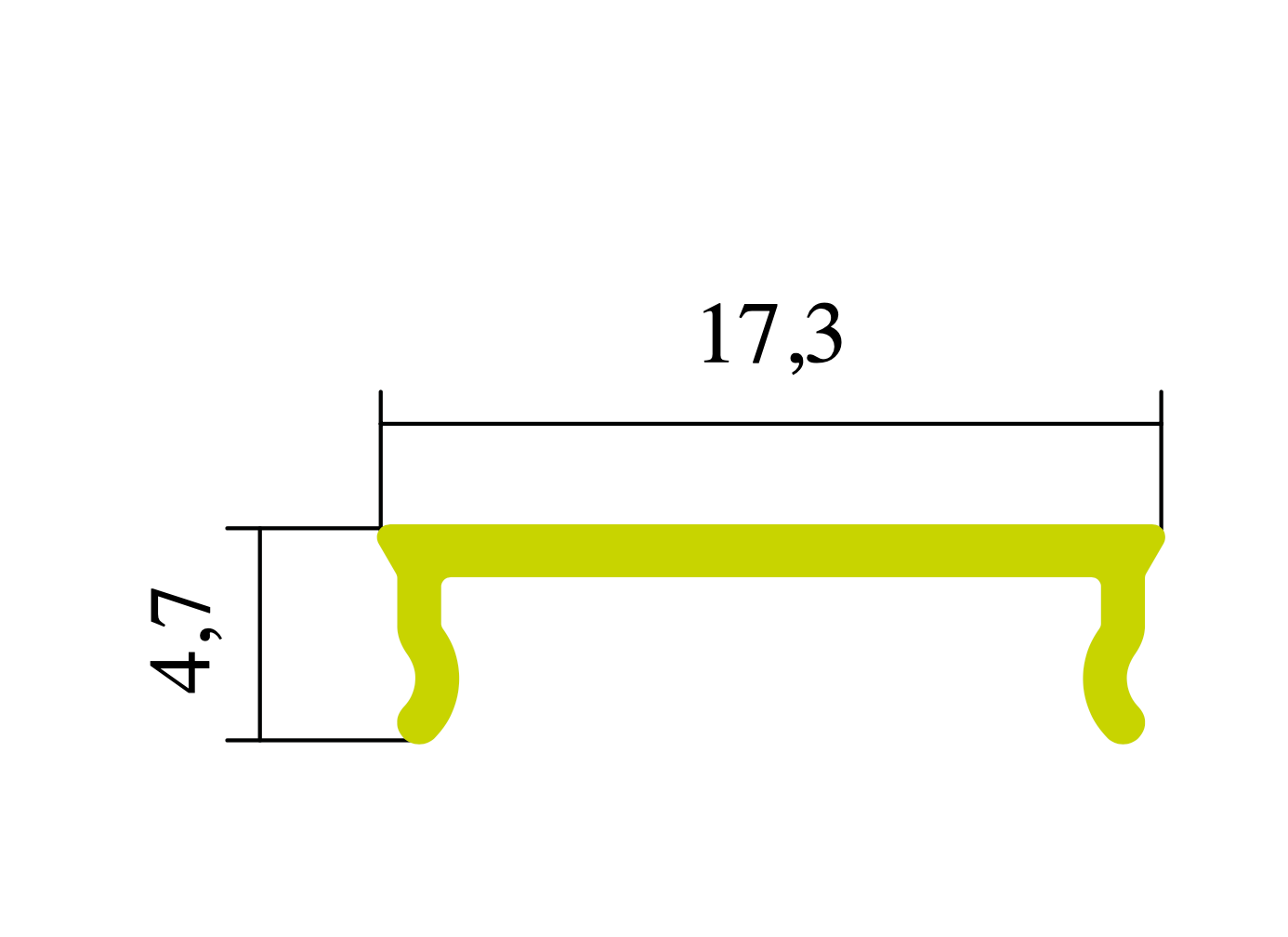 Satinierte  Abdeckung A27 - versenkt - für Profile P33, P33_bk, P34, P34_bk