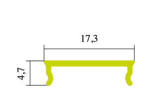 Satinierte  Abdeckung A27 - versenkt - für Profile P33, P33_bk, P34, P34_bk