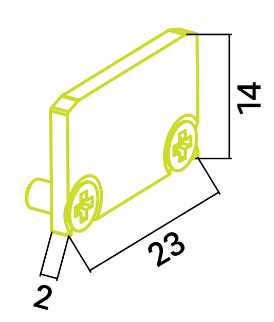 Endkappe X34 aus Alu für Profil P26