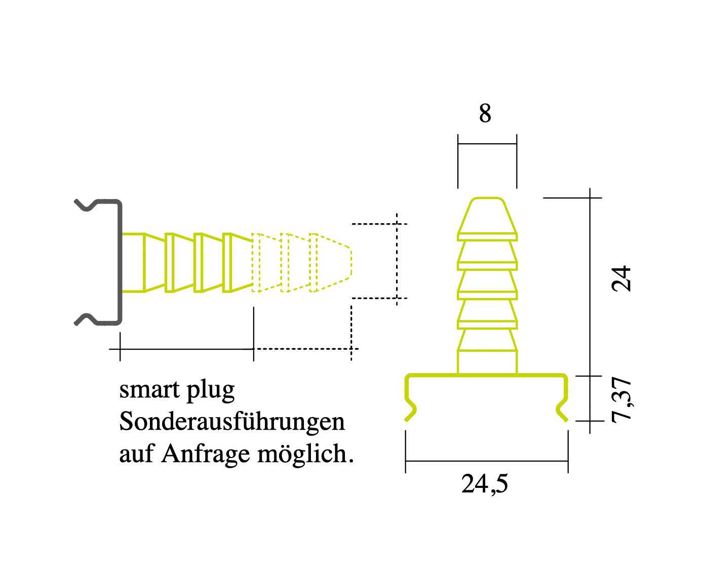 Smart Plug Montageclip X52 für P2, P2_bk, P12, P26, P27, P28