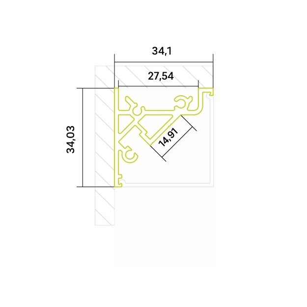 Eckprofil P12 für Lineare LED Module
