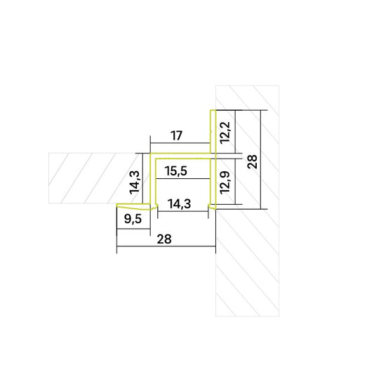 Wand-Eckprofil P13 lineare LED Module