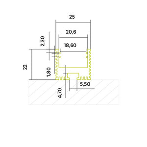 Aufbauprofil P15 für Lineare LED Module