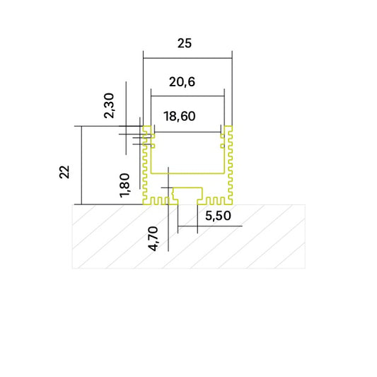 Aufbauprofil P15 für Lineare LED Module