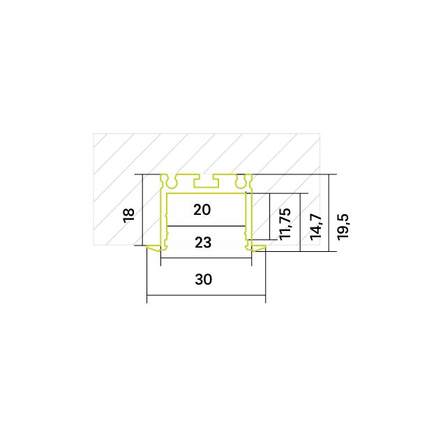 Einbauprofil P27 für Lineare LED Module