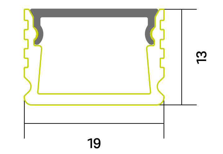 Aufbau- und Trockenbauprofil P34, Alu Natur, Höhe 13mm