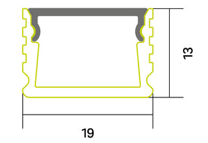 Aufbau- und Trockenbauprofil P34_bk, Schwarz, Höhe 13mm