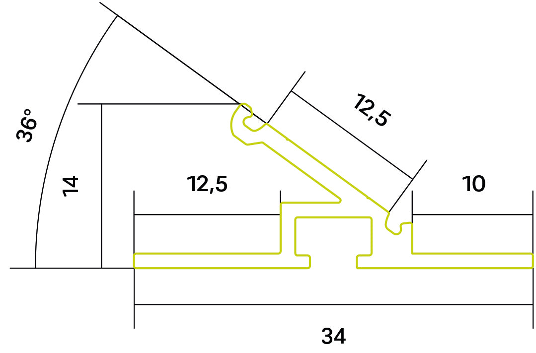 Design-Voutenprofil P36 für Lineare LED Module 36°