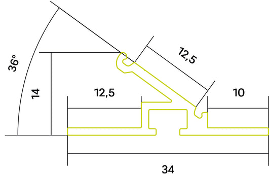 Design-Voutenprofil P36 für Lineare LED Module 36°