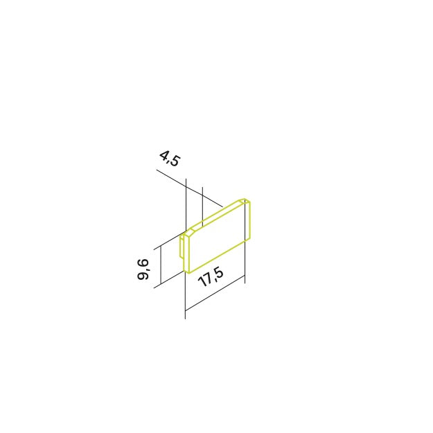 Endkappe X16_bk aus POM für Profil P3 & P3_bk