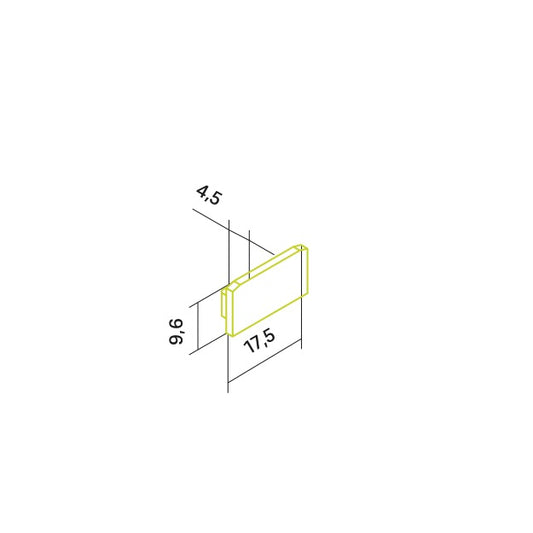 Endkappe X16_bk aus POM für Profil P3 & P3_bk