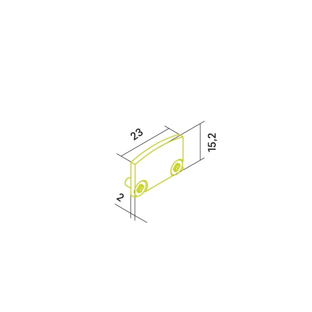 Endkappe X3 aus Alu für Profil P26